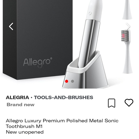 alegra Other - Alegra Sonic New Sleek and Mod Sonic Toothbrush Allegro Polished Metal Sonic T